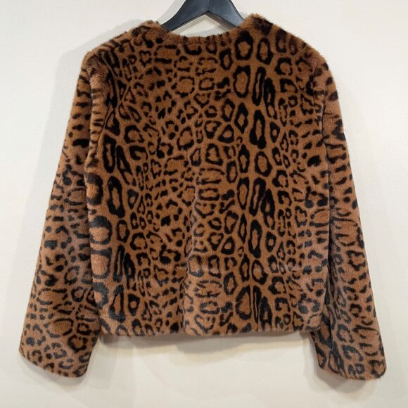 Like New Sezane Cleo Leopard Faux Fur Coat 38, 6 - Picture 4 of 8